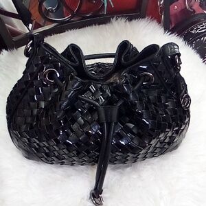 Brahmin black leather bag